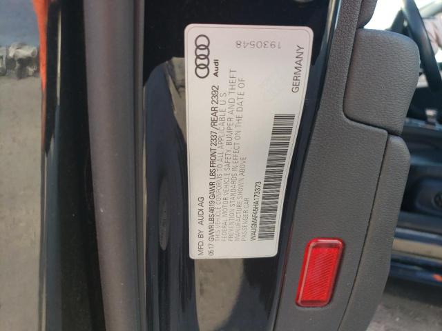 2017 Audi A4 ULTRA P, VIN WAUGMAF45HA173373, JAV aukciono nuotrauka 10