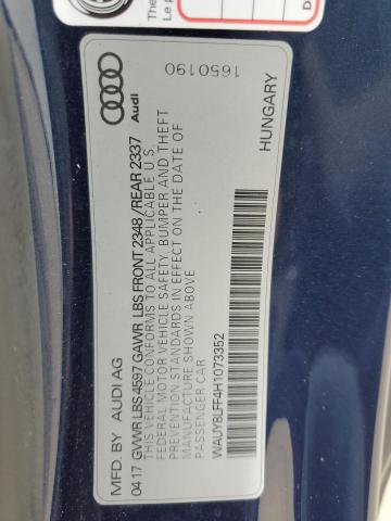2017 Audi A3 PREMIUM, VIN WAUY8LFF4H1073352, JAV aukciono nuotrauka 12